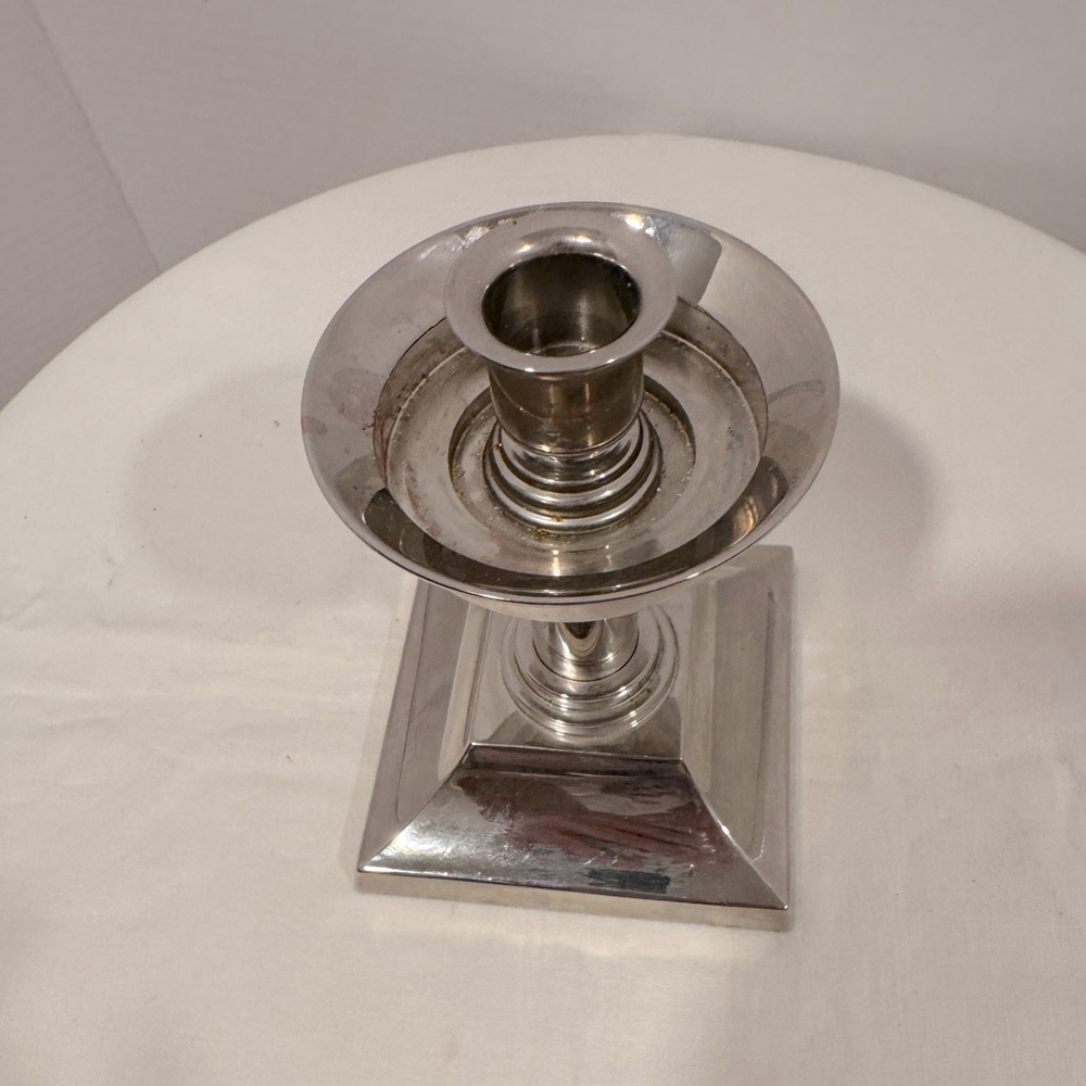 Waterford Silver candle stick. 4x4 6!inches tall